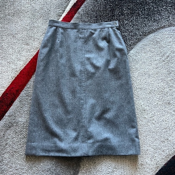 Pendleton Vintage Gray Virgin Wool MIDI Pencil Skirt - Picture 1 of 5